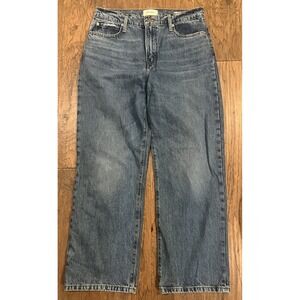 Frame Le Jane Crop Straight Leg High Rise Jeans Women's Size 29 Medium Wash